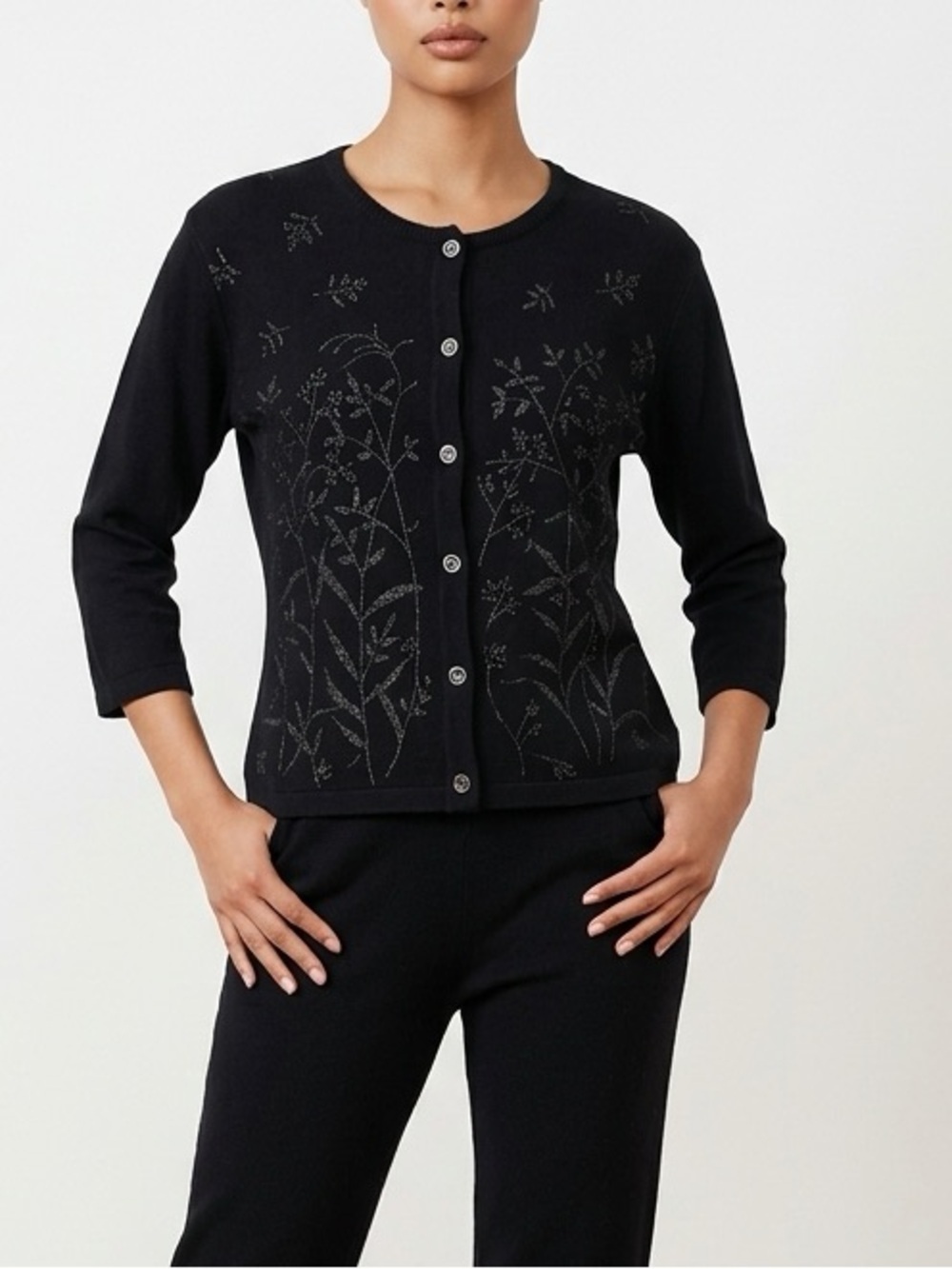 ✨ Made in USA Granny/ Vintage Style Black Women's Cardigan | Small